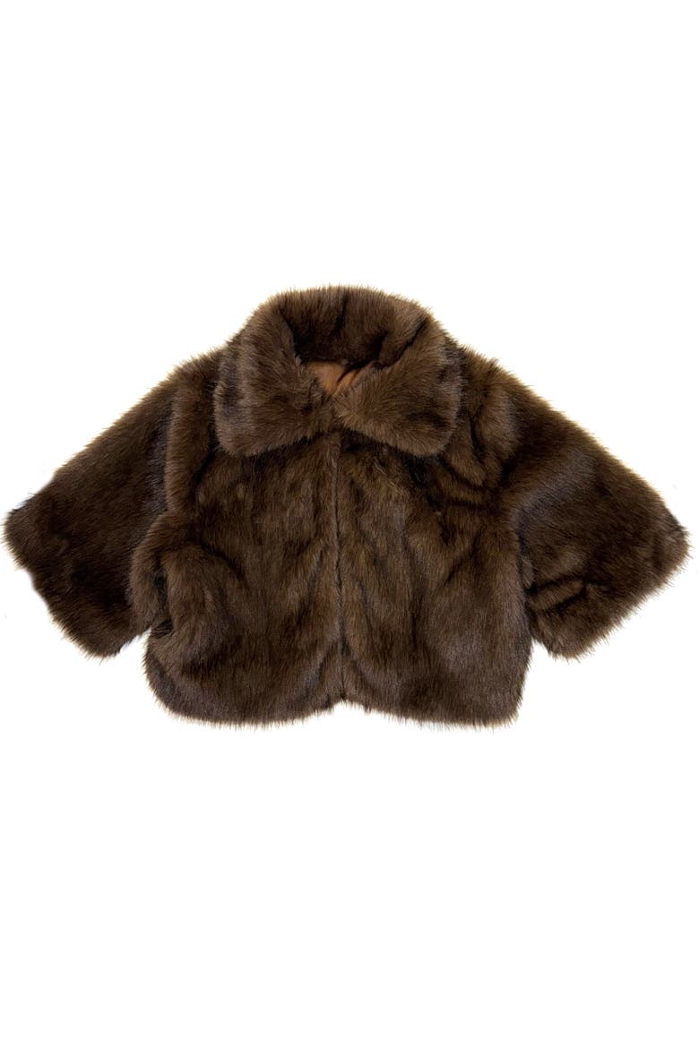 Blair Novelty Faux Fur Jacket, Alternate, color, Brown