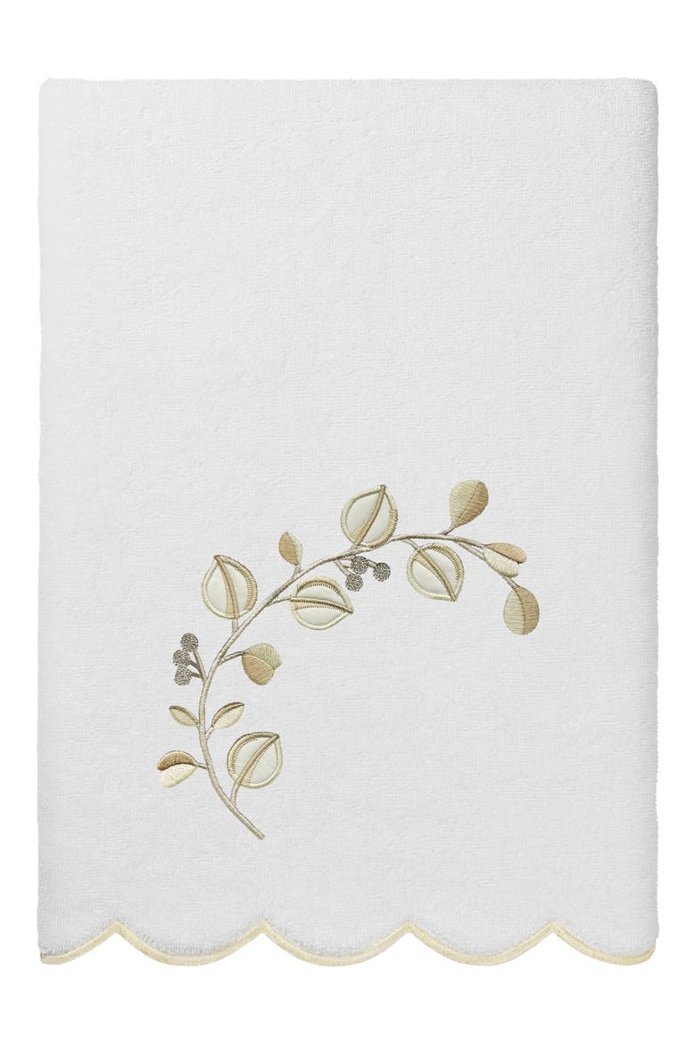 Wild Branch Scallop 3-Piece Towel Set, Alternate, color, WHITE/ BEIGE