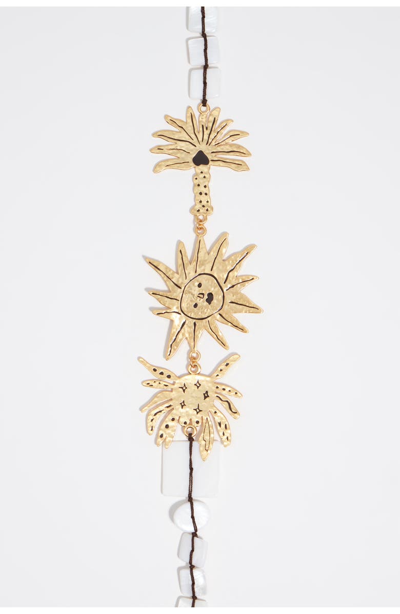 Bimba y Lola Brushed Gold Sun And Animal Necklace, Alternate, color, Gold