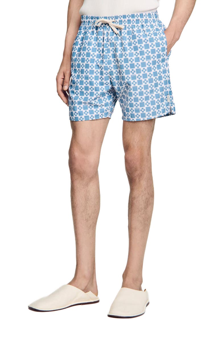 SANDRO Square Cross swim shorts, Main, color,