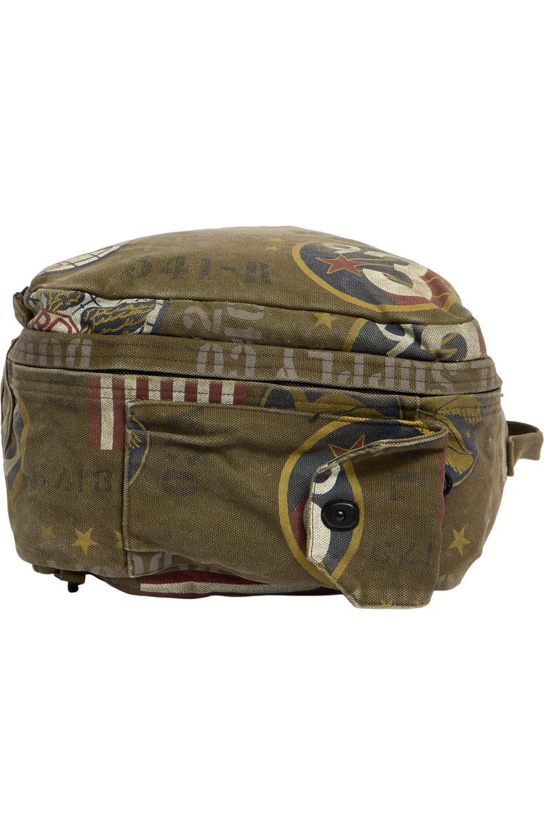 Double RL Canvas Graphic Backpack, Alternate, color, Olive Drab/ Multi