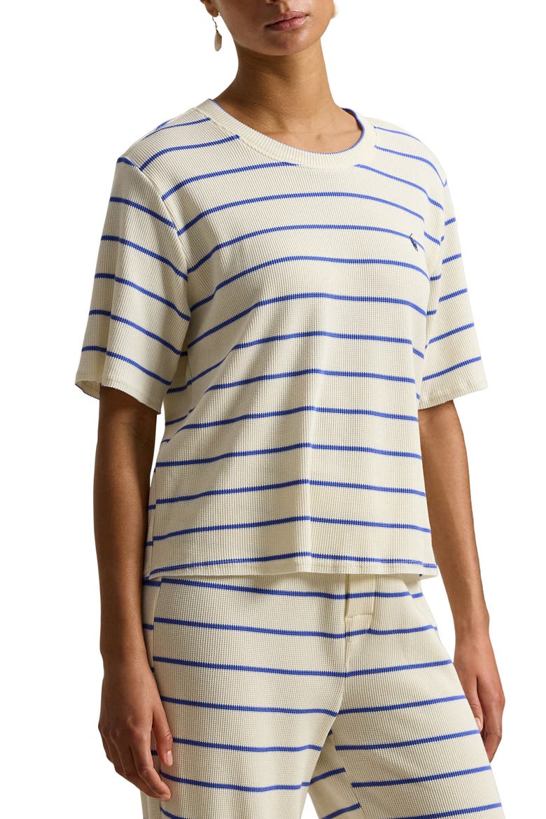 Stripe Cotton Blend Thermal Pajamas, Alternate, color, EGRET STRIPE