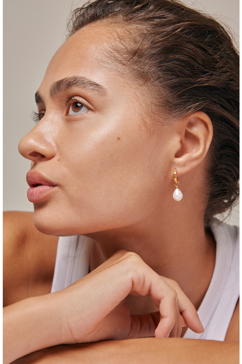 Significant Pearl Hoops, Alternate, color, Pearls