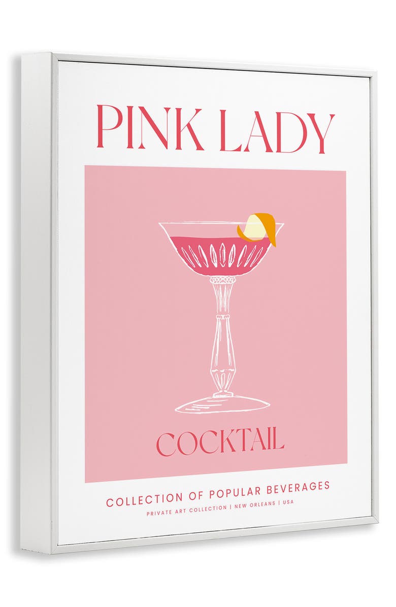 Stupell Industries Pink Lady Framed Canvas Wall Art, Alternate, color, Pink