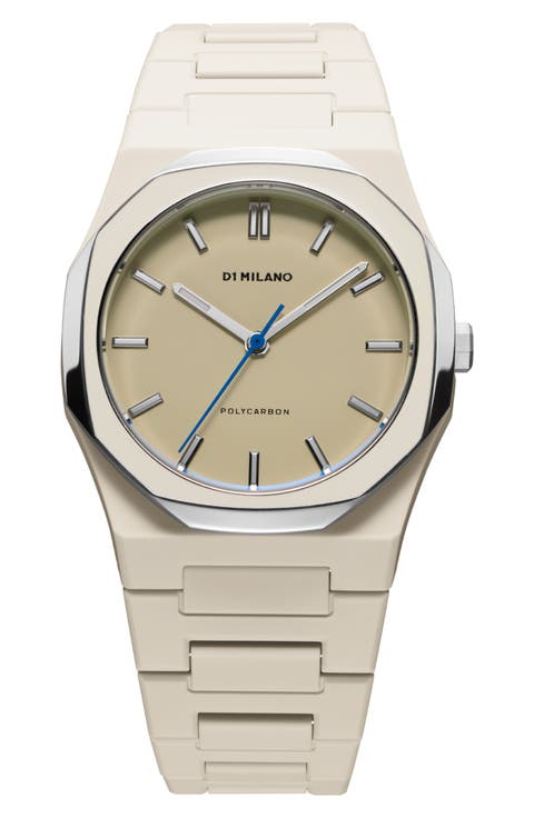 Grey Mesh Polycarbonate Bracelet Watch, 37mm