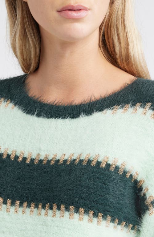 City Blues Stripe Metallic Boat Neck Sweater