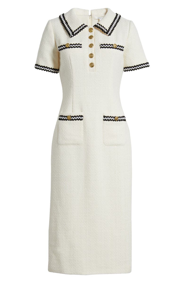 ZOE AND CLAIRE Button Front Tweed Dress, Alternate, color, 