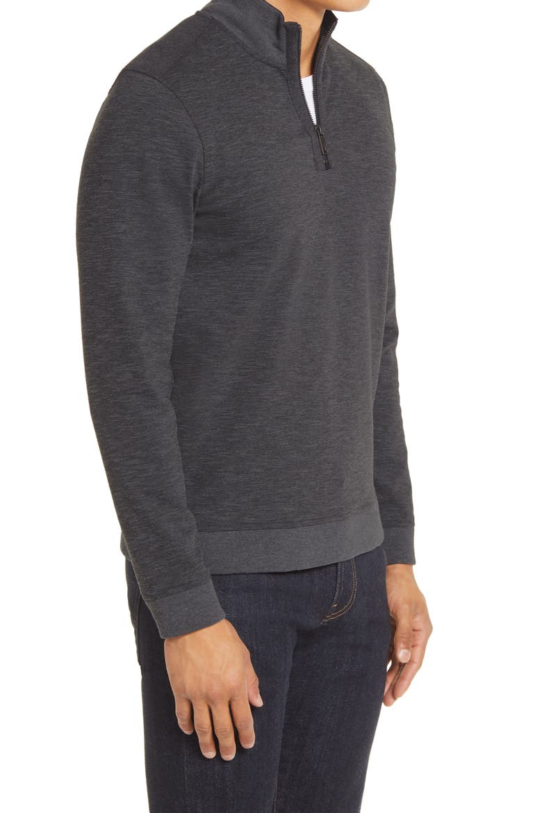 Caravan Slim Fit Quarter Zip Top, Alternate, color, CHARCOAL
