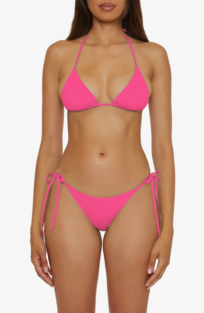 Becca Color Code Side Tie Bikini Bottoms, Alternate, color, Punch