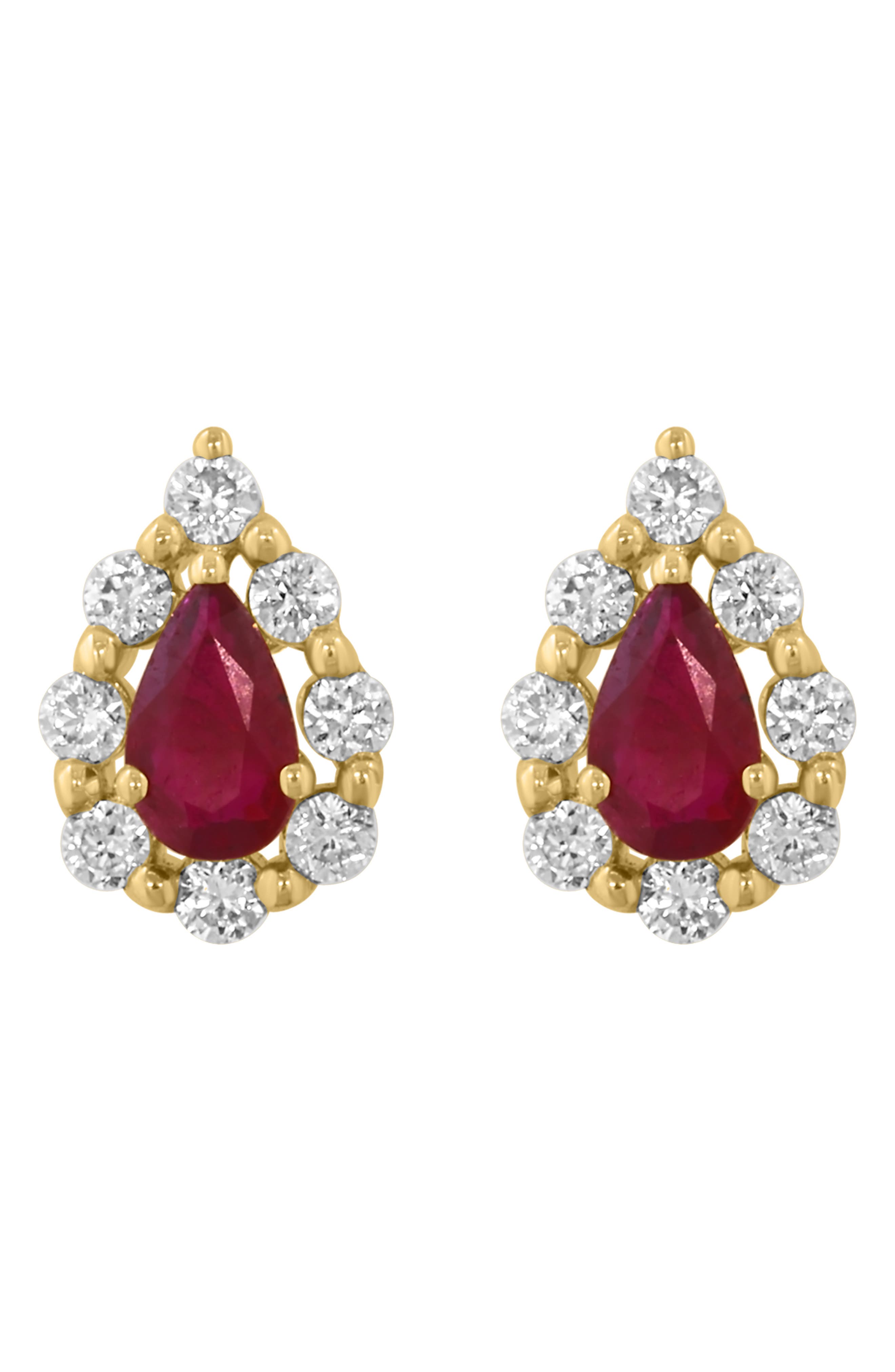 EFFY Diamond & Ruby Stud Earrings