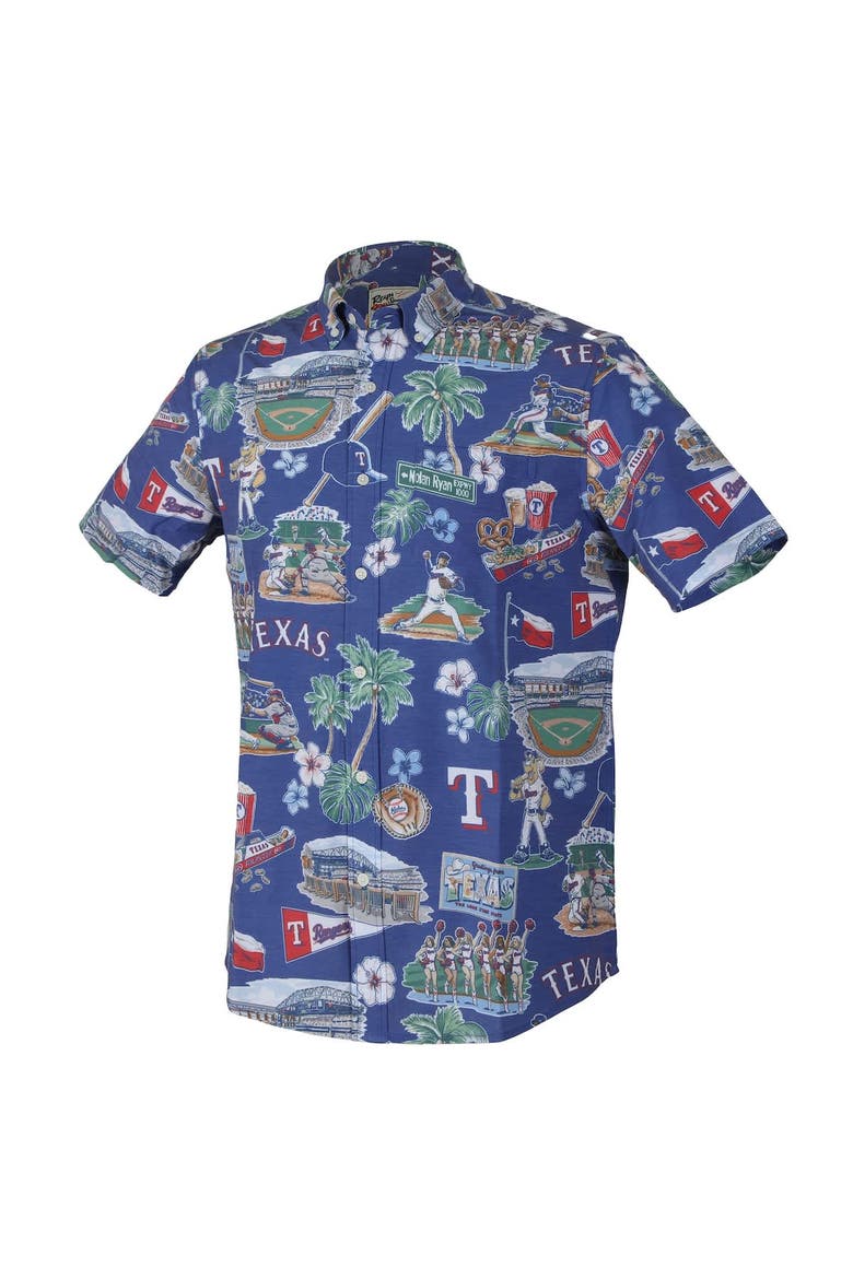 Men's Reyn Spooner  Royal Texas Rangers Scenic Tri-Blend Performance Button-Up Top, Alternate, color, Royal