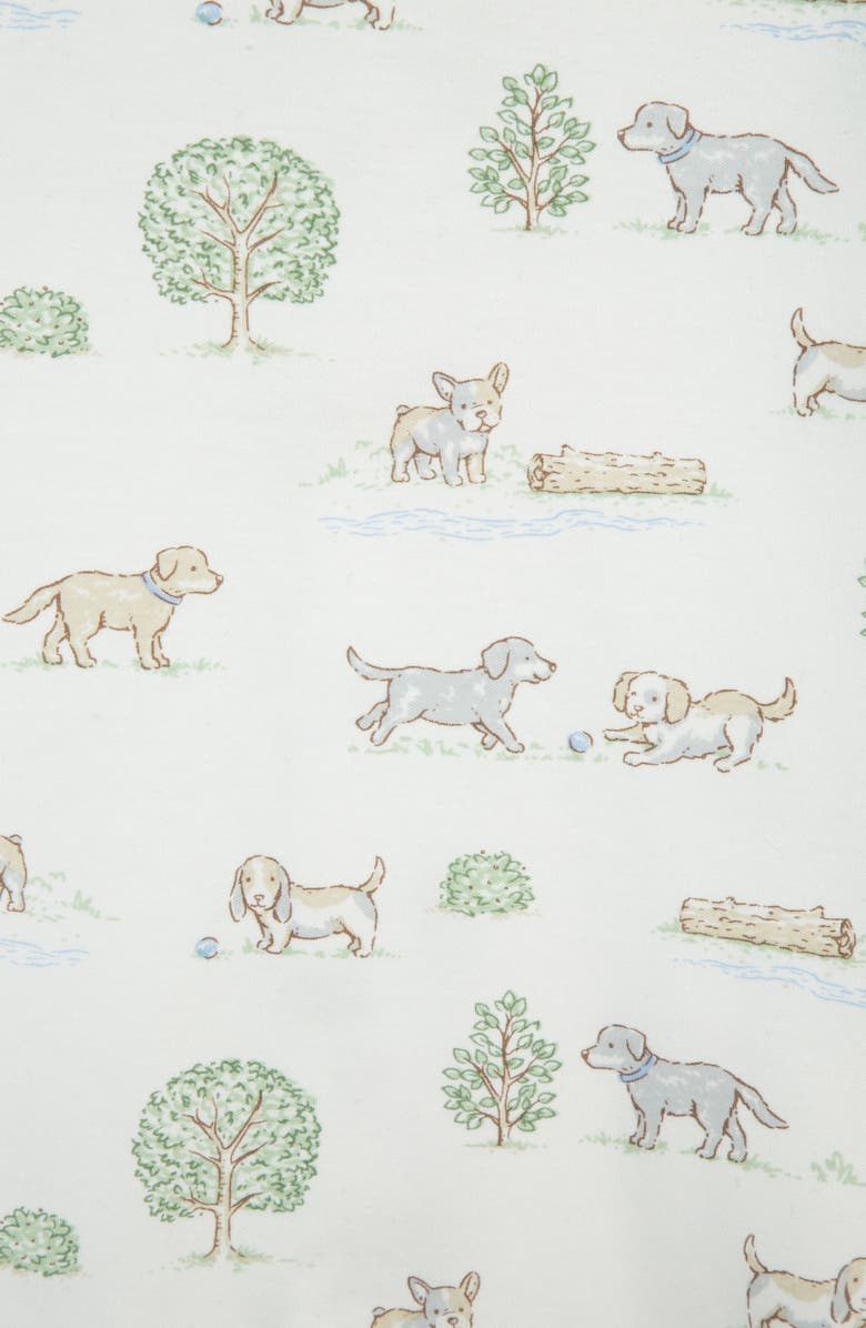 Little Me Puppy Park Cotton Footie & Hat Set, Alternate, color, Ivory