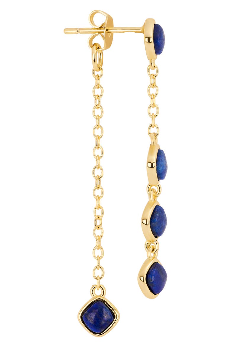 Front-Back Chain Drop Earrings, Alternate, color, BLUE GOLD