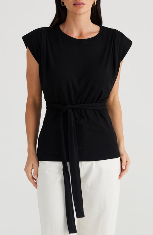 Brave+True Conroy Cap Sleeve Top in Black 