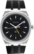 Gucci 25H Automatic Rubber Strap Watch, 40mm