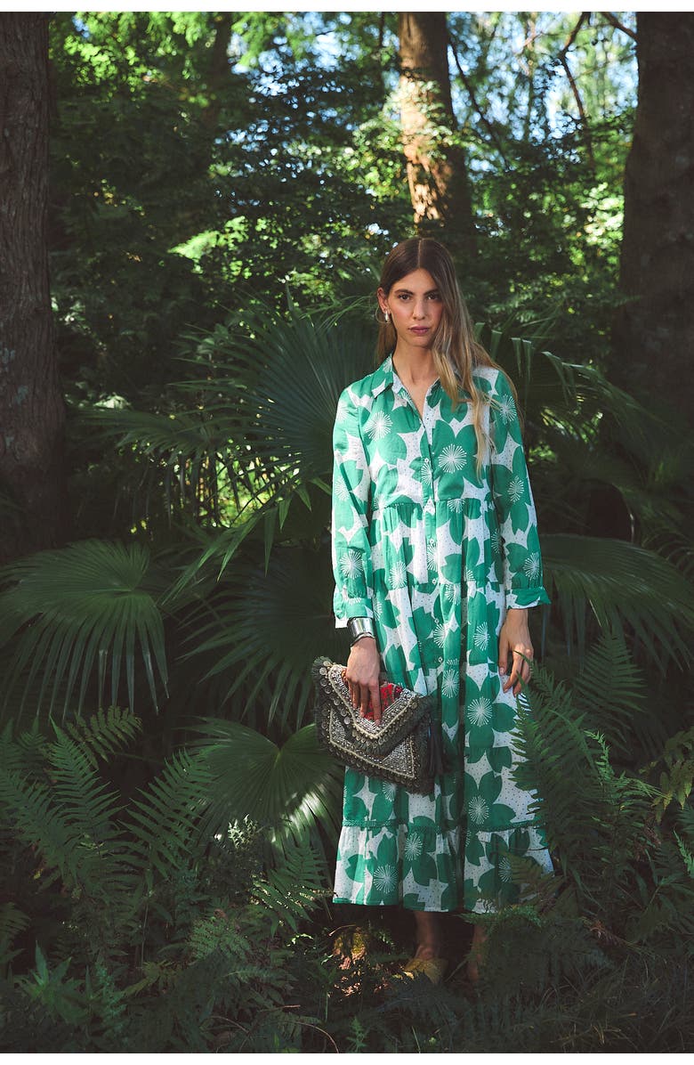 Ro's Garden Jinette Maxi Dress, Alternate, color, Green Akari