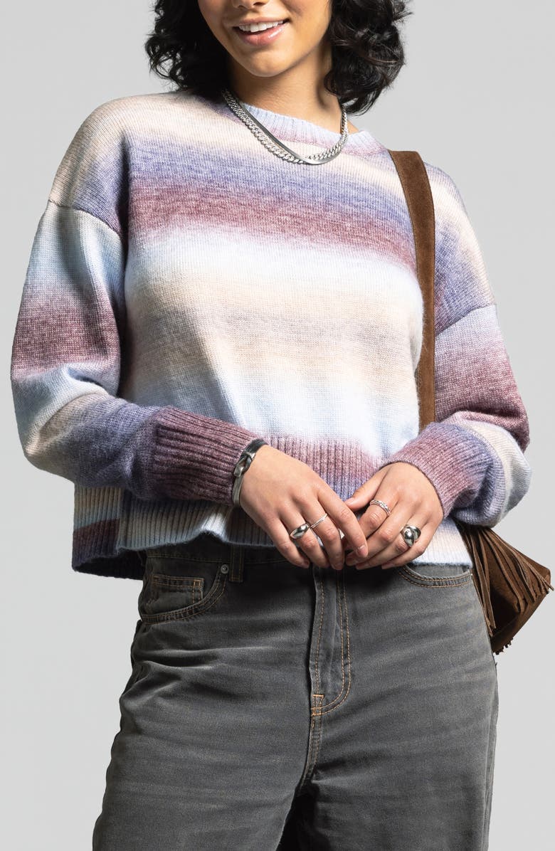 WEEKEND LOS ANGELES Ravi Ombré Stripe Crop Sweater, Alternate, color, 