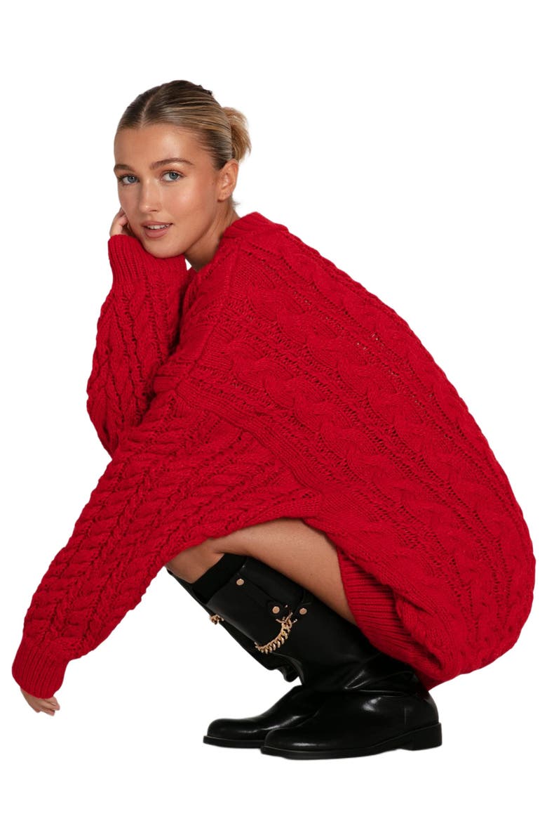 Belle & Bloom Still The One Chunky Oversize Knit, Alternate, color, Red