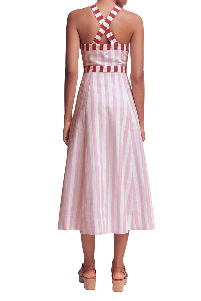 pink linen blend dress HOT PINK LINEN EVERYDAY DRESS Nettle Studios