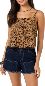 O'Neill Brynn Animal Print Lace Trim Tank