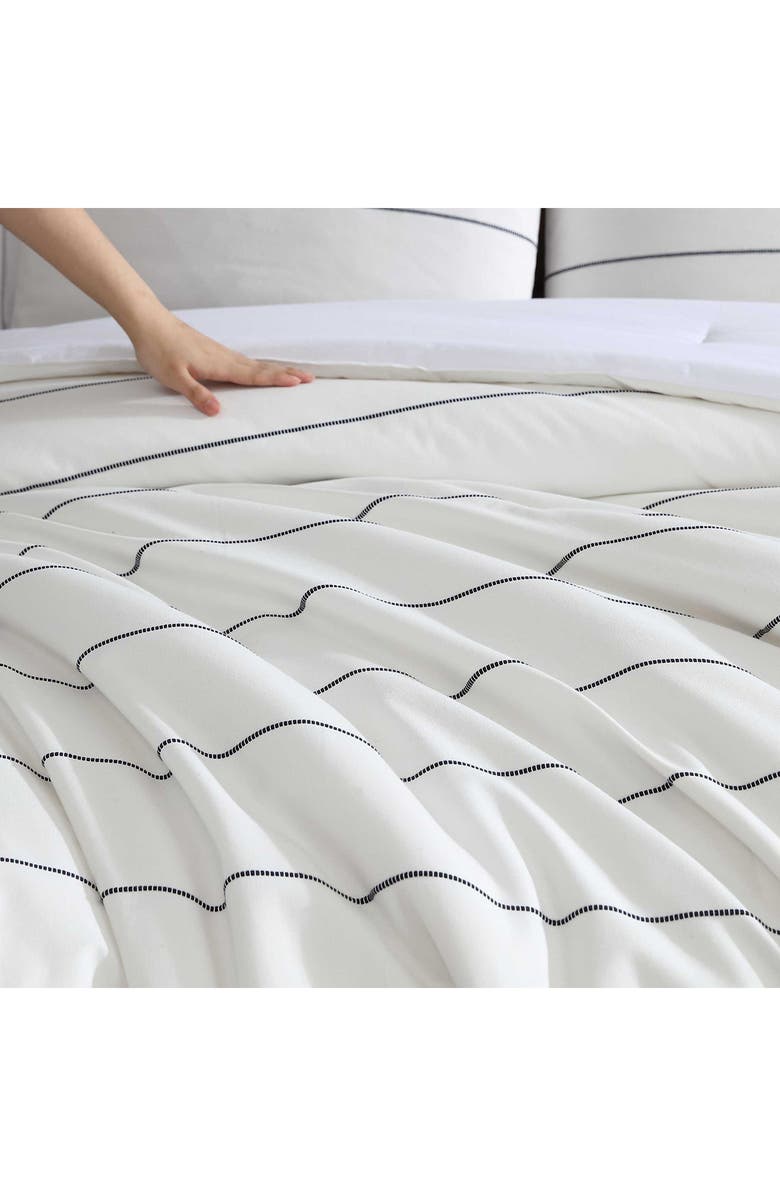 Nautica Naval Stripe Cotton Duvet Cover Set, Alternate, color, White