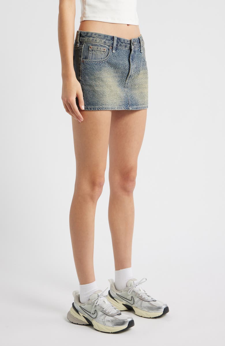 PacSun Malva Micro Miniskirt, Alternate, color, Medium Indigo