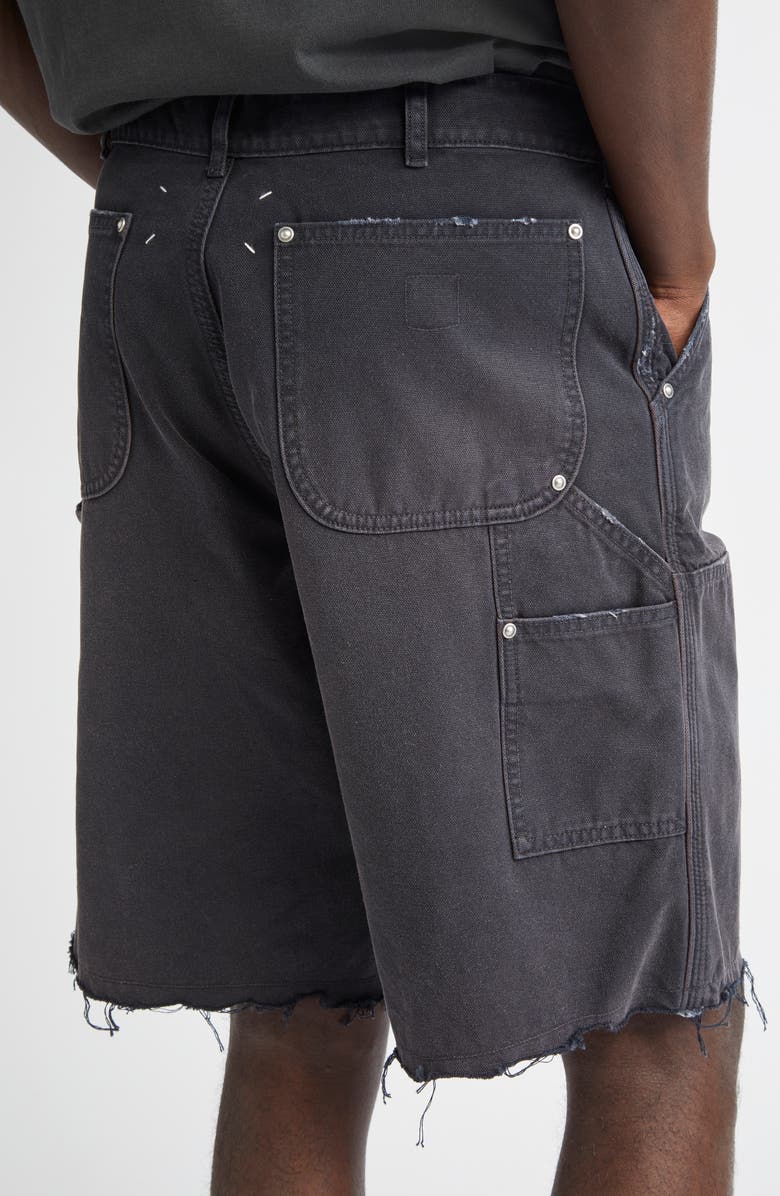 Maison Margiela Studded Denim Cutoff Carpenter Shorts, Alternate, color,