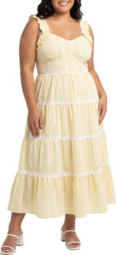 BY DESIGN Alabama Daisy Lace Trim Maxi Dress