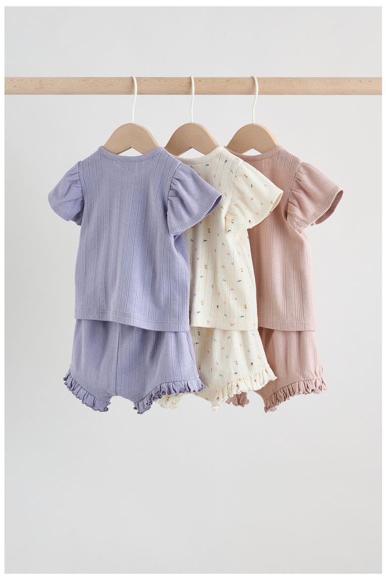 Pointelle Tops & Shorts Assorted 6-Pack, Alternate, color, PURPLE