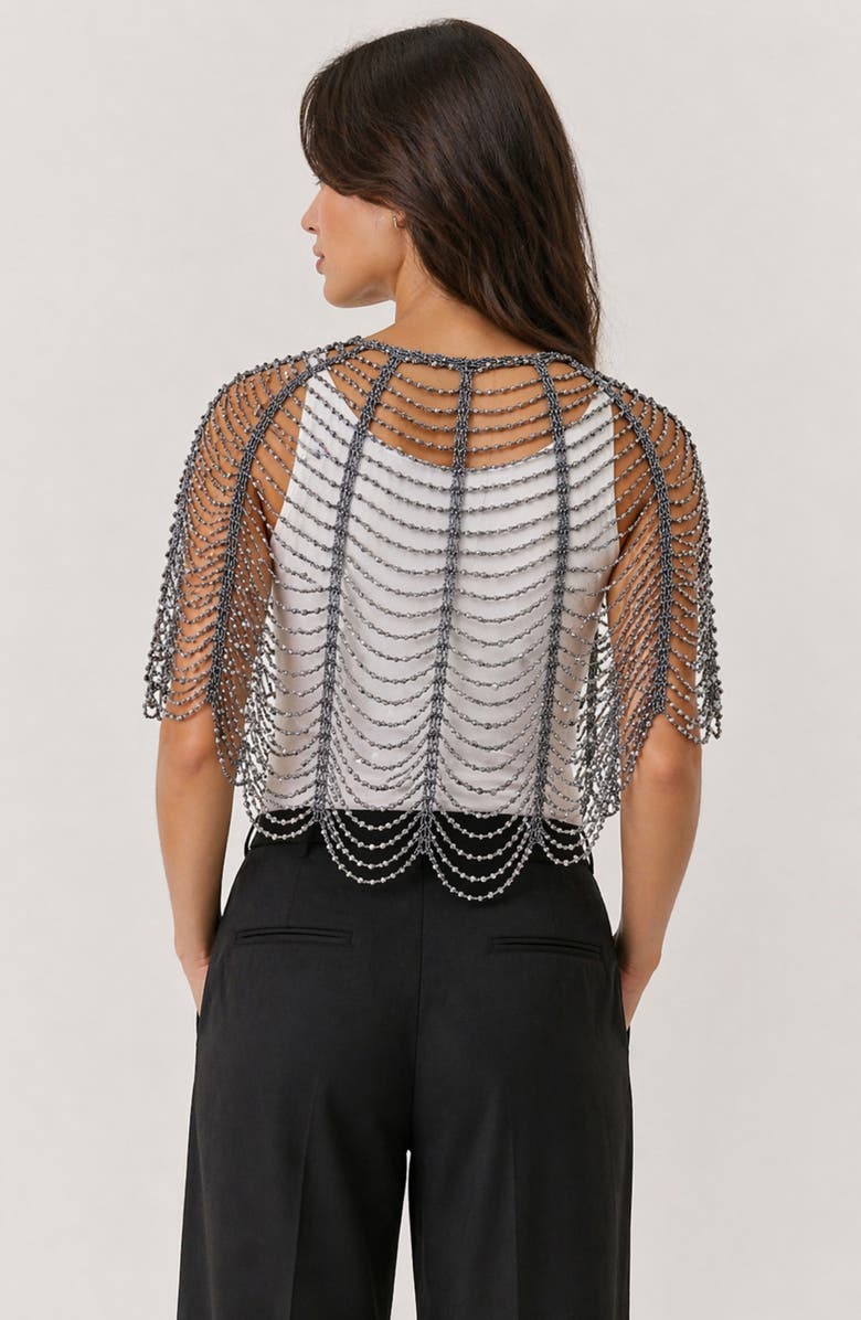 SAACHI Beaded Capelet, Alternate, color, 