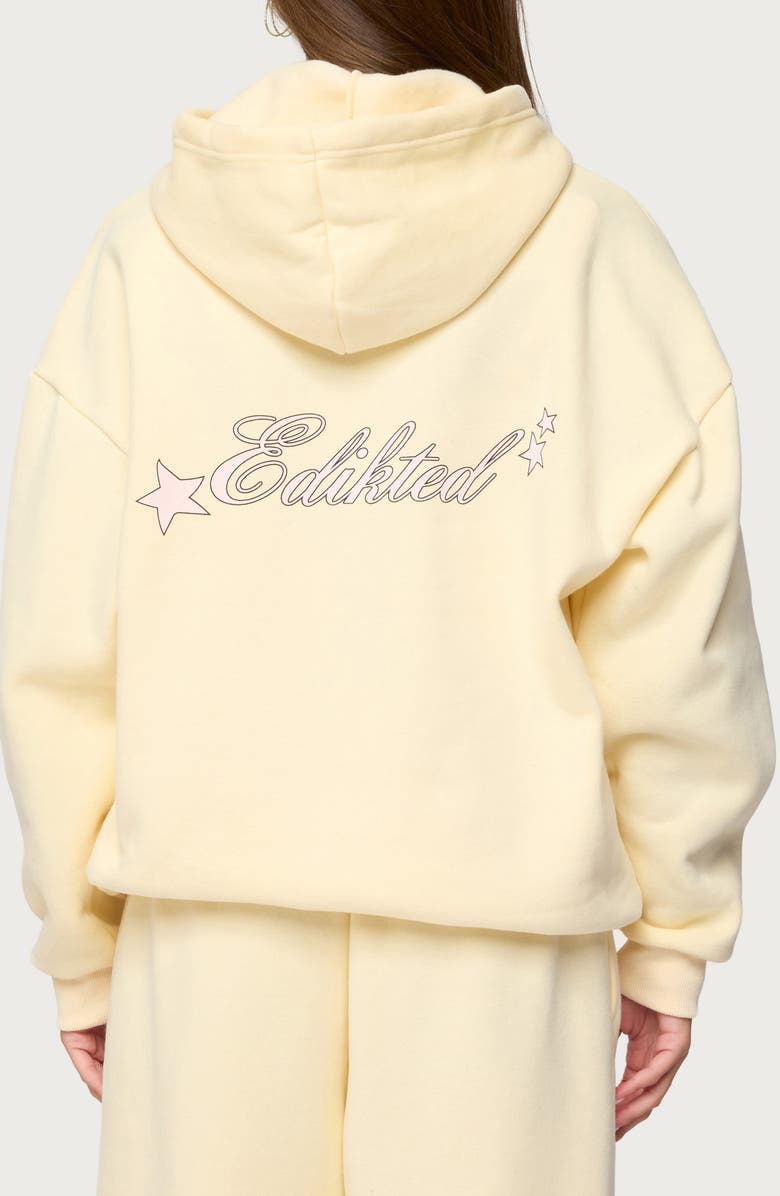 EDIKTED Club Edikted Oversize Cotton Blend Hoodie, Alternate, color, Yellow