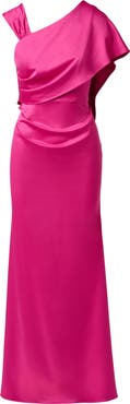 Adrianna Papell Satin Crepe Draped Gown