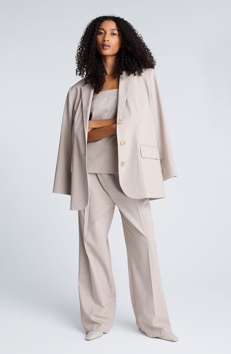 Kenneth Cole Plaid Oversize Blazer, Alternate, color, Stucco Multi