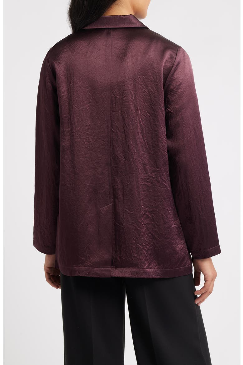 Crinkled Satin Blazer, Alternate, color, WINE