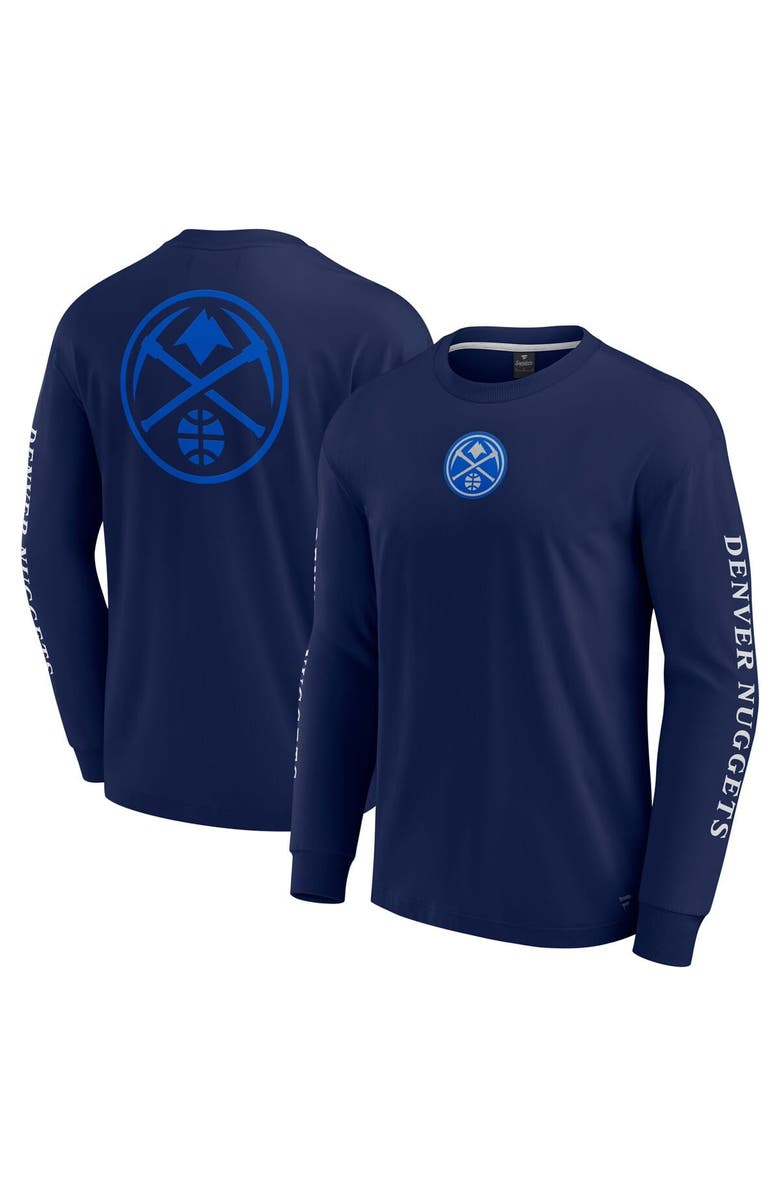 FANATICS Men's Fanatics Navy Denver Nuggets Elements Strive Long Sleeve T-Shirt, Main, color, Navy