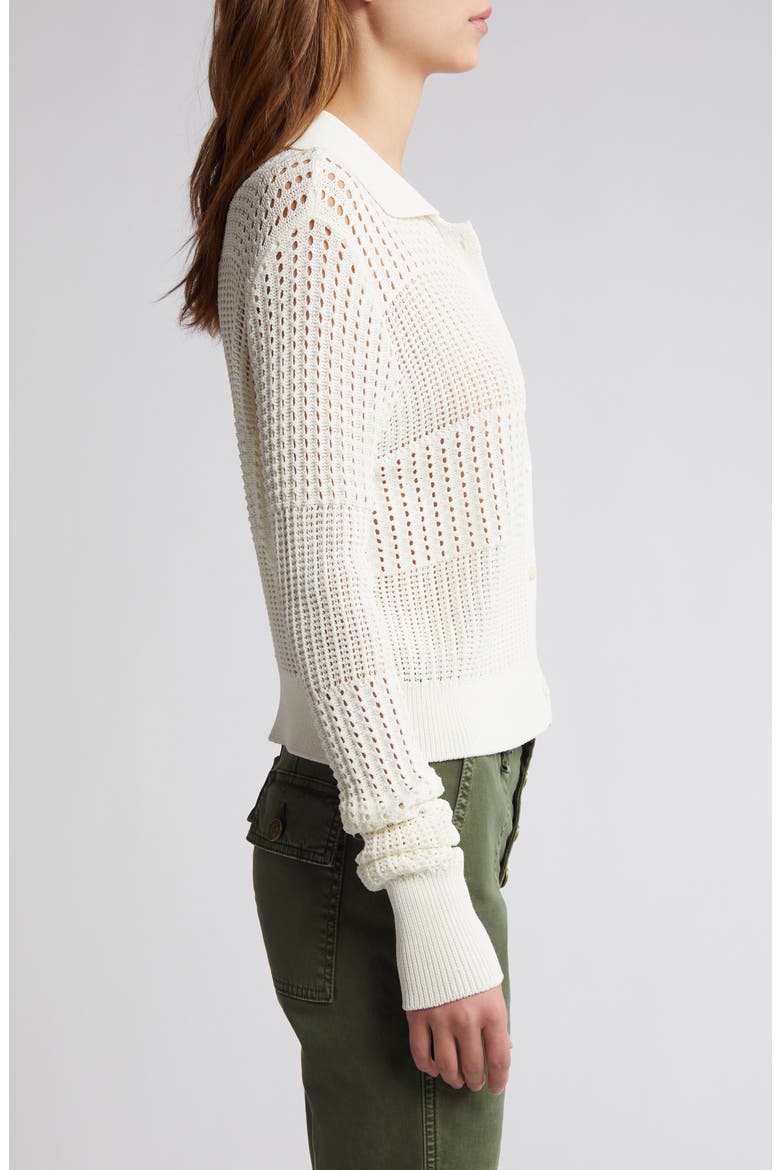 Open Stitch Shrunken Cardigan, Alternate, color, OFF WHITE