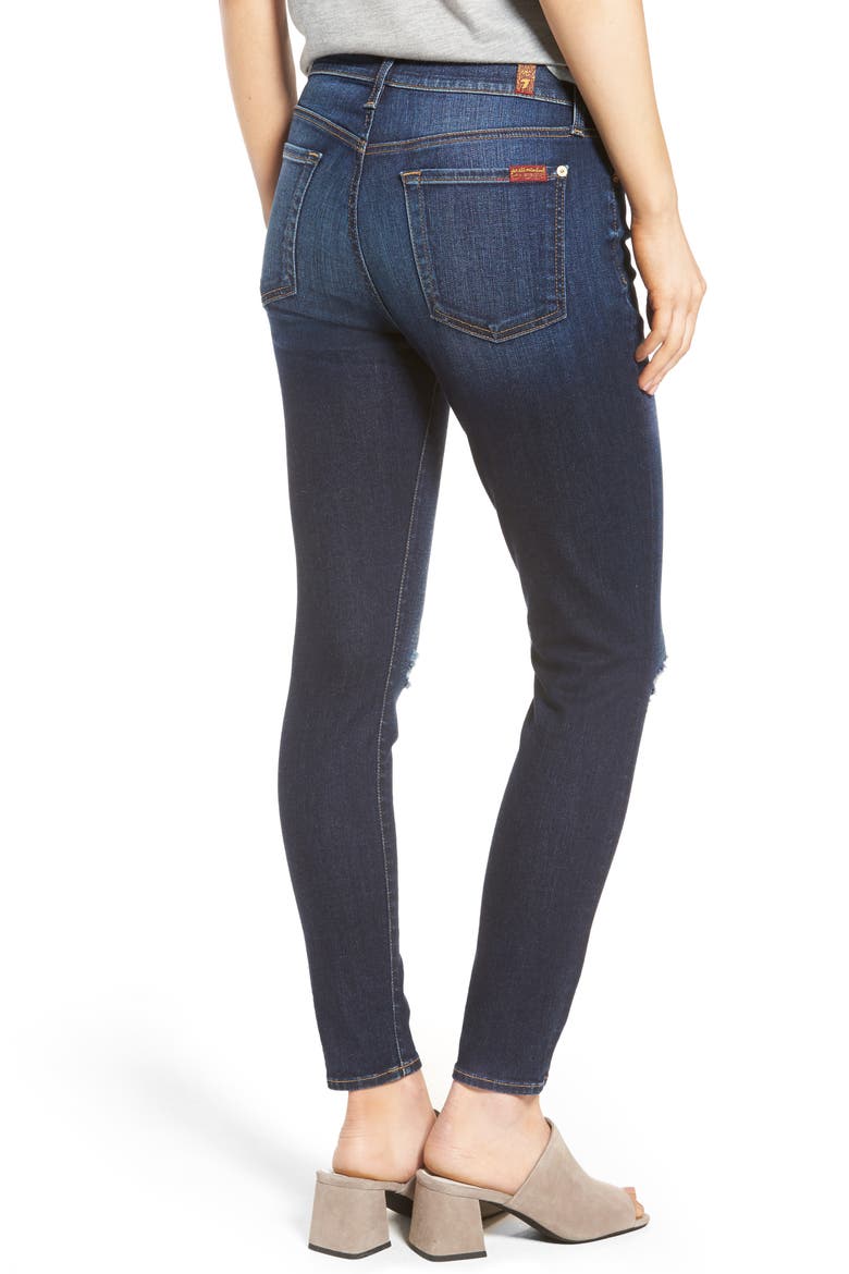 7 For All Mankind® b(air) Ankle Skinny Jeans, Alternate, color, DARK PARADISE