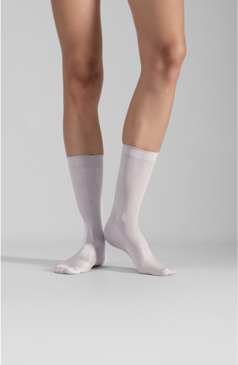 LECHERY<sup>®</sup> 2-Pack Lustrous Silky Sheer Crew Socks, Alternate, color, White