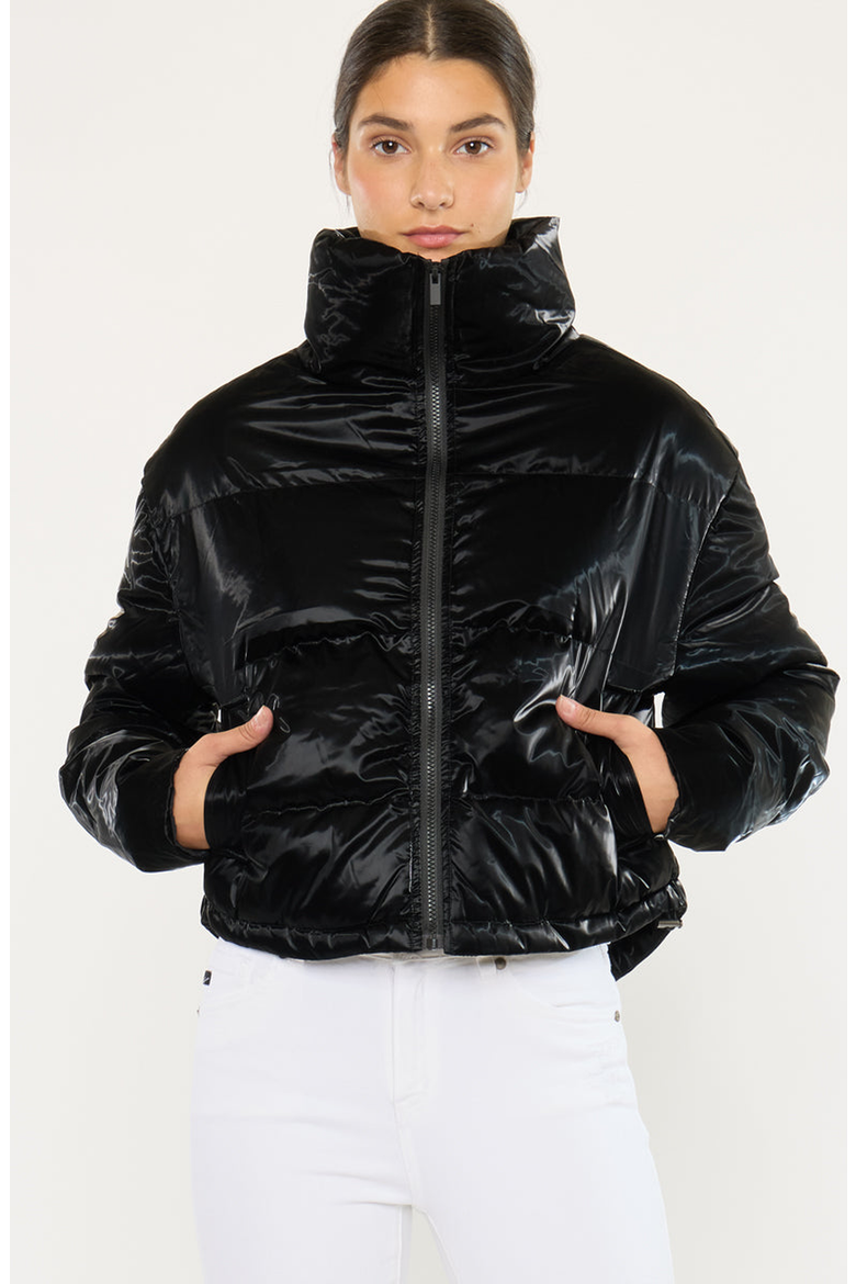 Lux Cropped Puffer Jacket, Main, color, Black