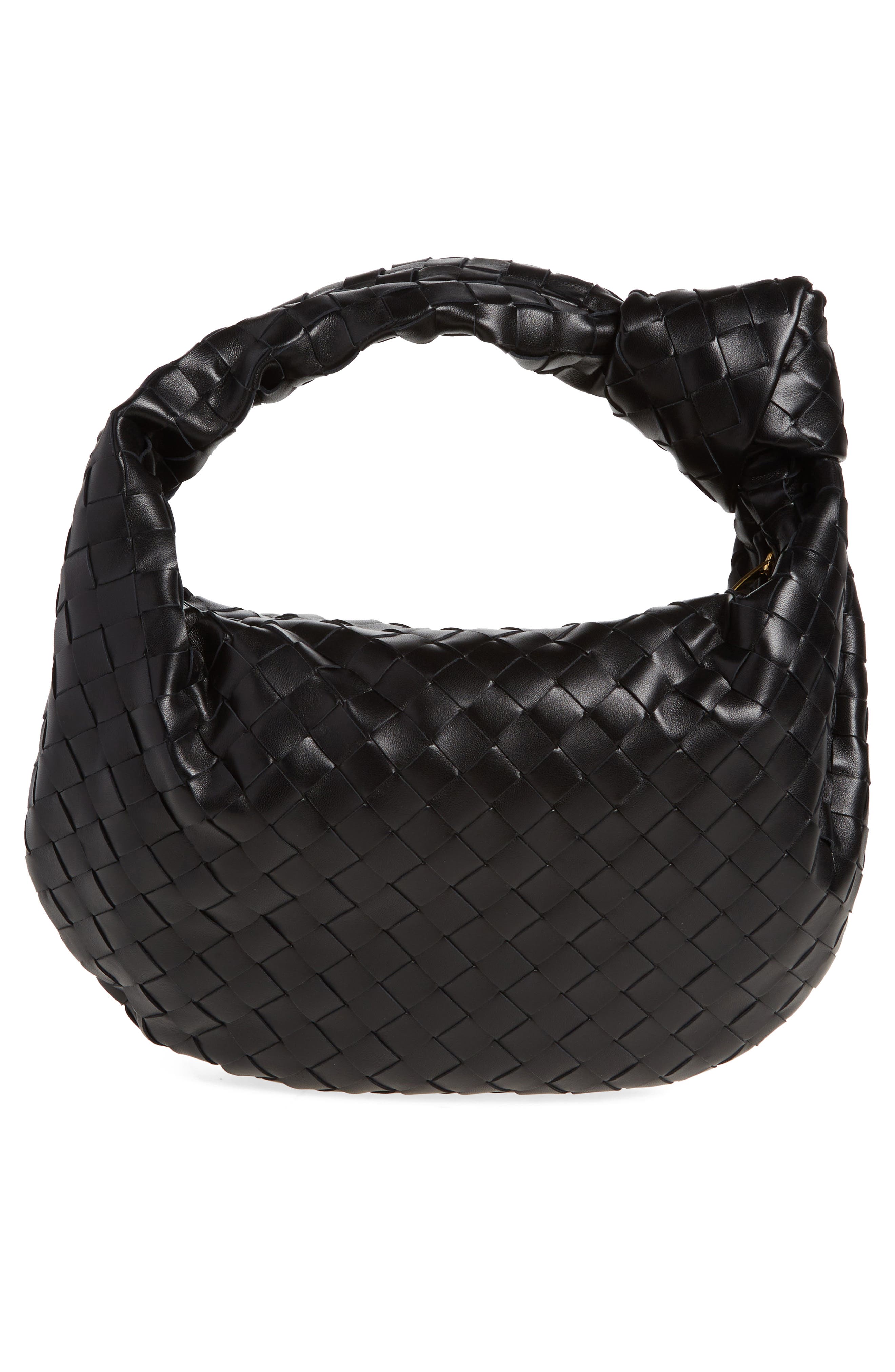 Bottega Veneta Teen Jodie Intrecciato Leather Hobo, Alternate, color, Black-Gold