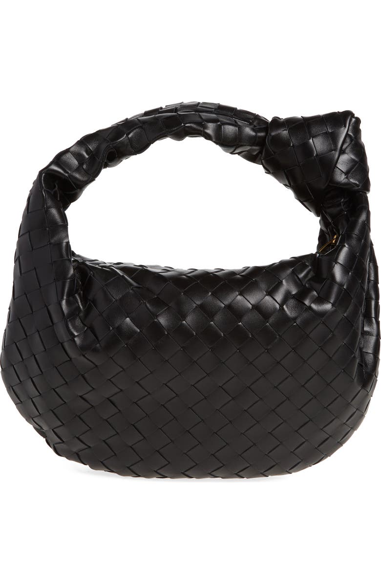 Bottega Veneta Teen Jodie Intrecciato Leather Hobo, Alternate, color, Black-Gold