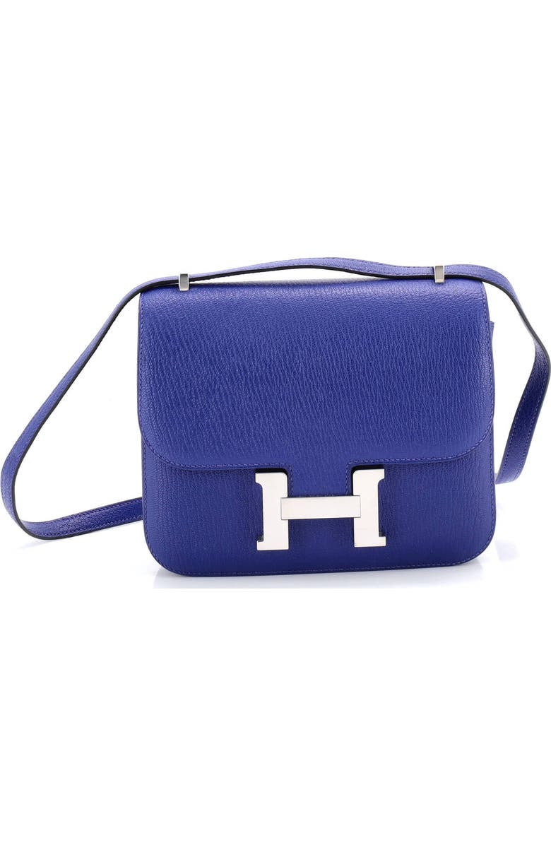 Pre-Owned Hermes Constance Bag Chevre Mysore 18, Main, color, Bleu Electrique