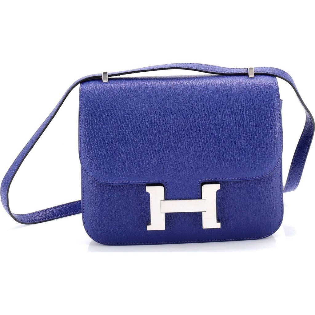 Pre-owned Hermes Hermes Constance Bag Chevre Mysore 18 In Blue