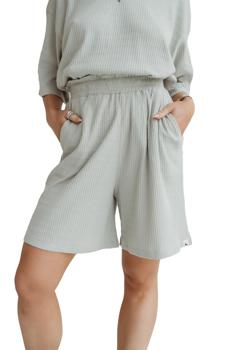 Organic Cotton Audrey Rib Shorts, Main, color, Green