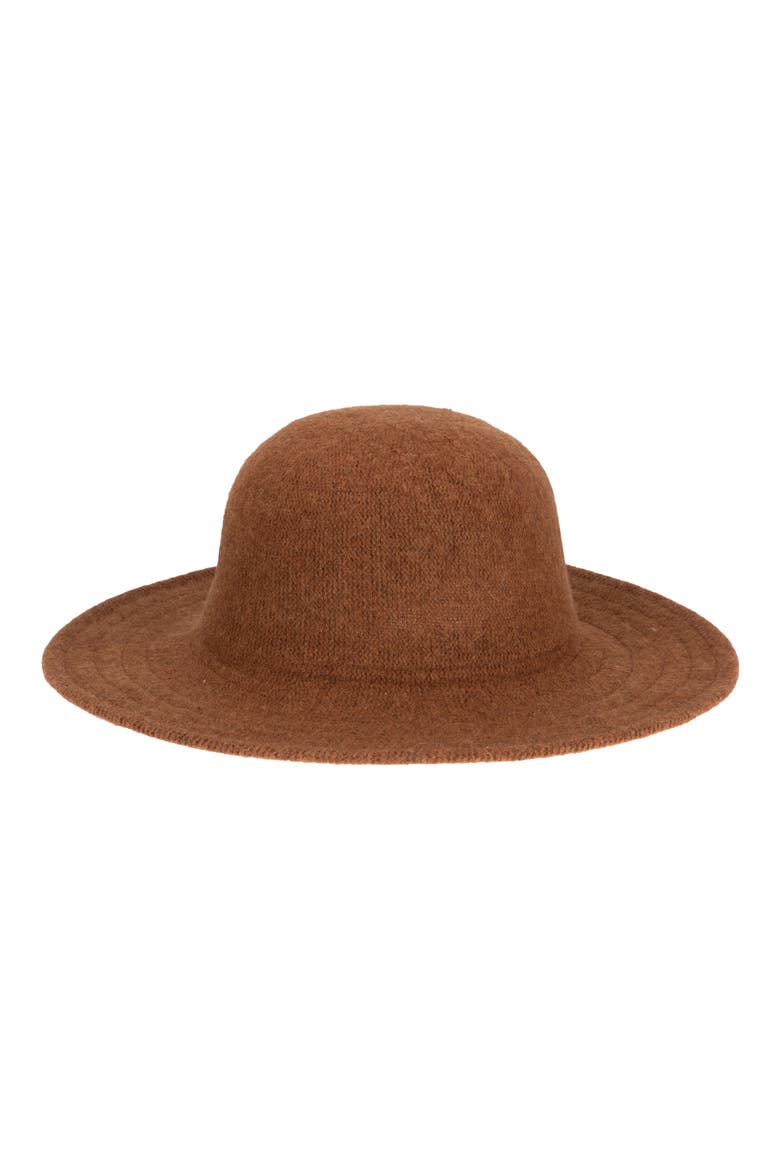 Knit Floppy Hat, Main, color, BROWN