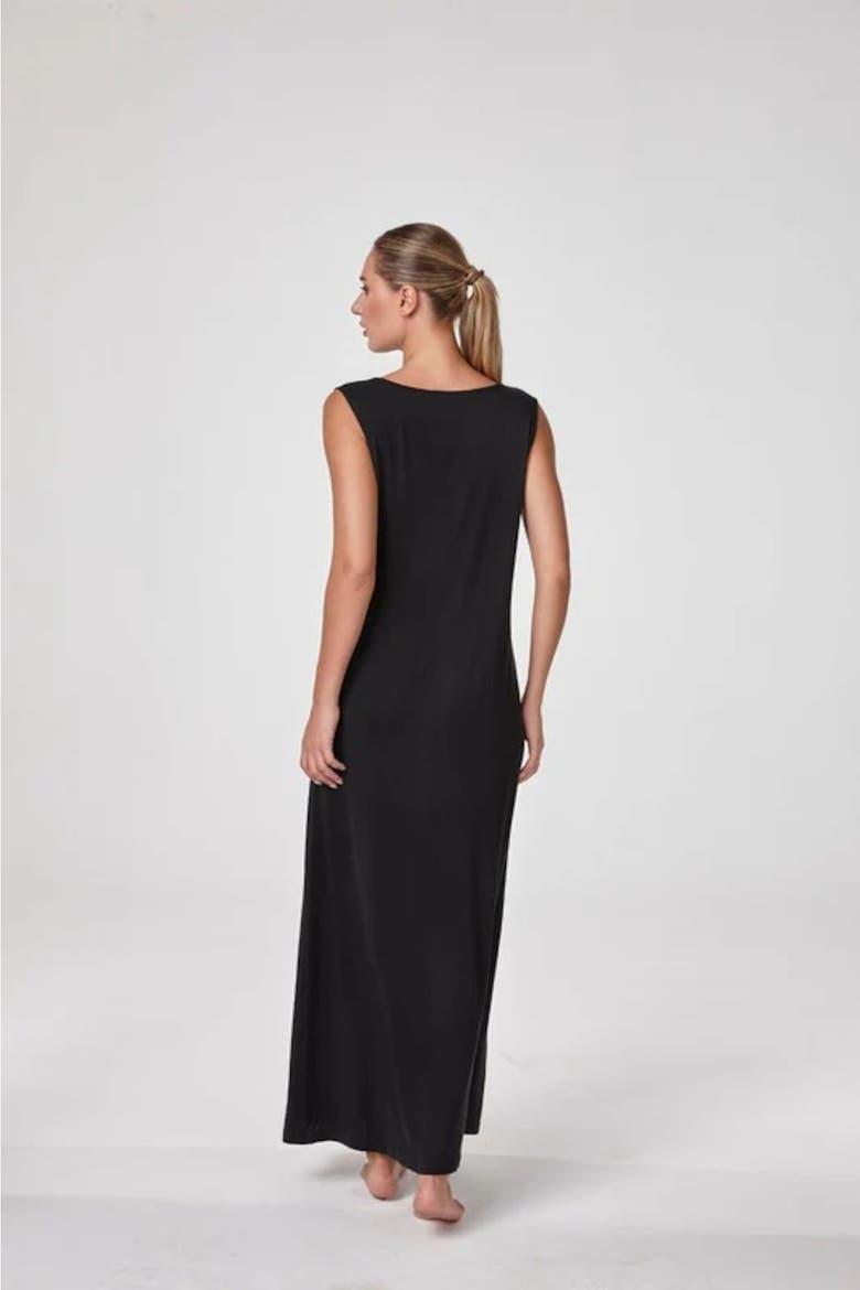 Kalie Boat Neck Modal Maxi Dress, Alternate, color, Black