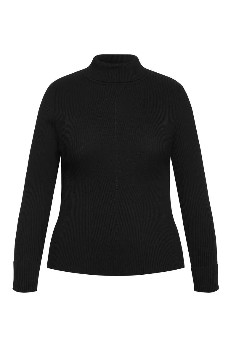 Kiki Rib Mock Neck Sweater, Alternate, color, BLACK