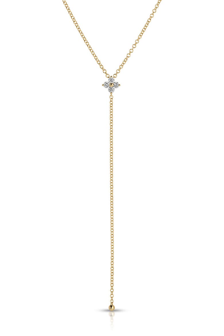 Fleur Diamond Y-Necklace, Main, color, 14K YELLOW GOLD