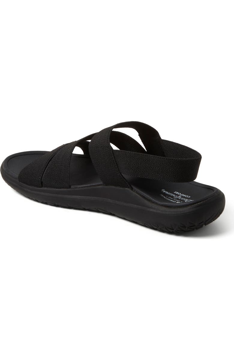 DEARFOAMS Emilia Elastic Gore Strappy Sandal, Alternate, color, Black