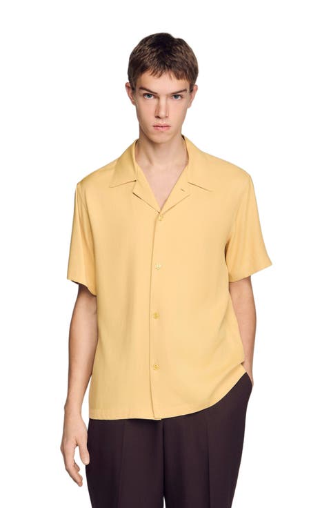 Loose-fit shark collar shirt